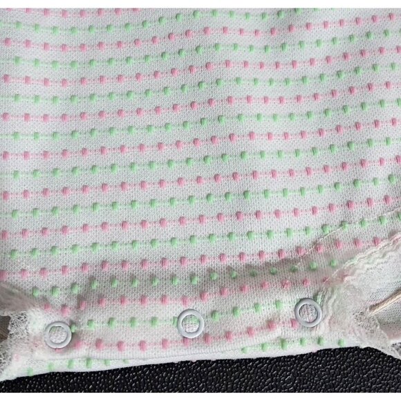 Vintage Cutlers Baby Girl One Piece Romper Outfit Dotted Swiss Lace 3 Months - Picture 9 of 10
